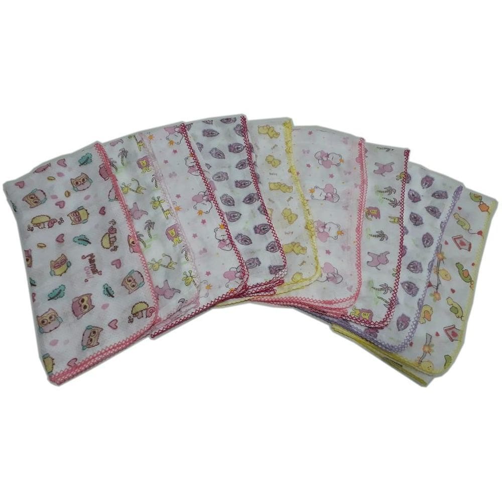 Fralda Estampada Luxo 70X70 Com Crochê Com 3 Pçs Feminino