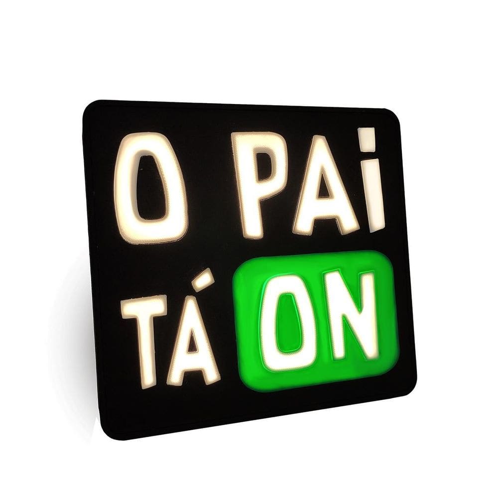 Luminária Led Abajur Mesa Caixa De Luz 3D O Pai Tá On Fonte