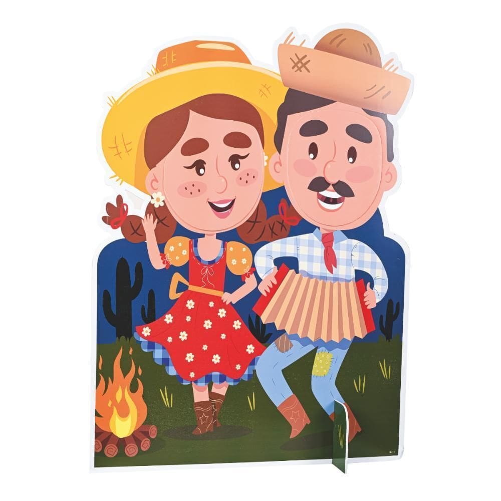 Decoração De Festa Junina Display Casal Junino Foto 76X57Cm