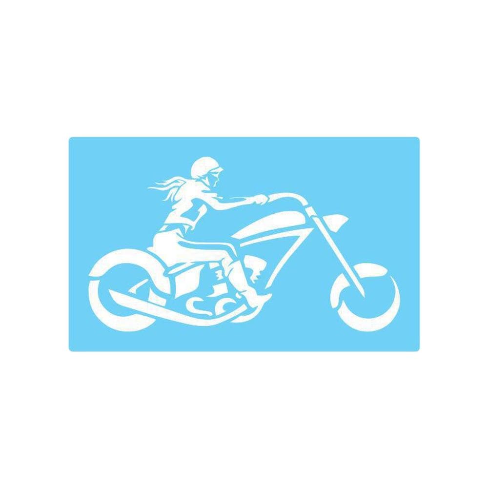 Stencil De Parede Tamako Motoqueira - 55 X 90Cm - Ref 442