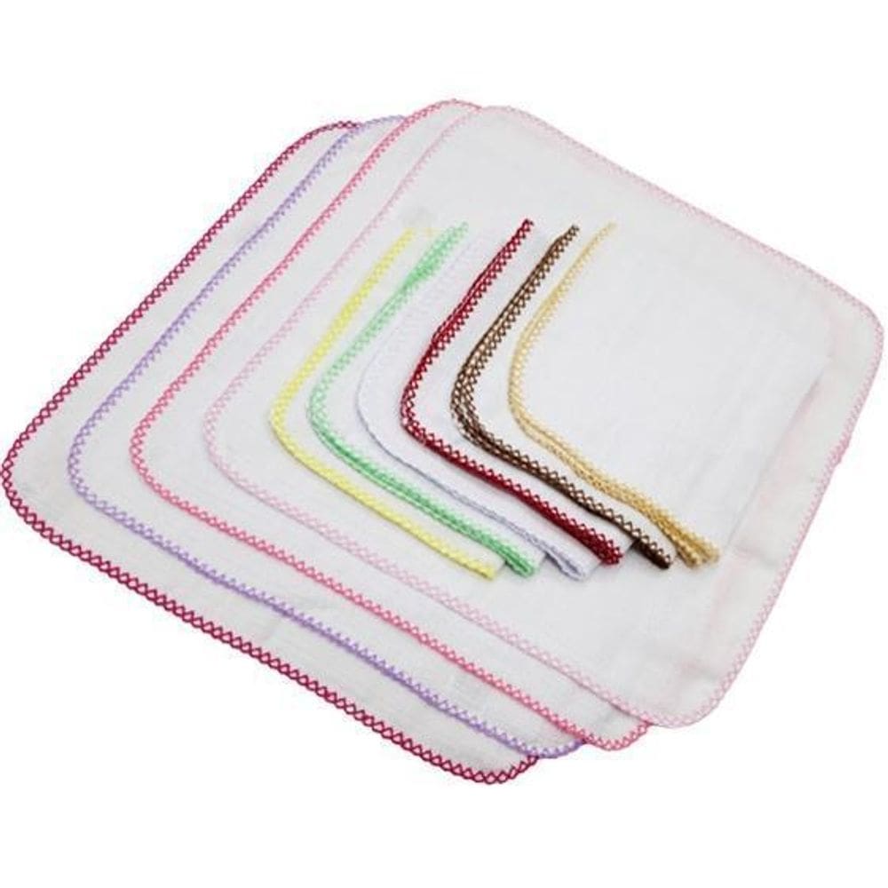 Kit 5 Pano De Boca Quadriculado Liso 100% Algodão Feminino