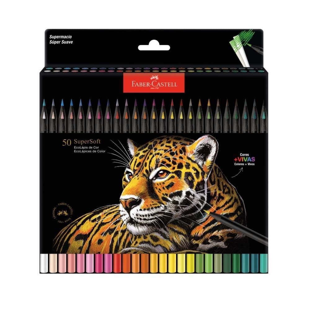 Lápis De Cor Faber-Castell Supersoft 50 Cores Redondo