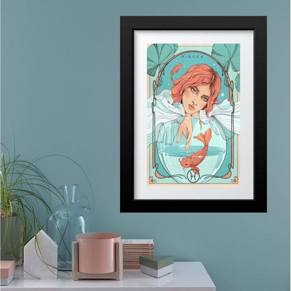 Quadro Vintage Signo Peixes - 60X48Cm