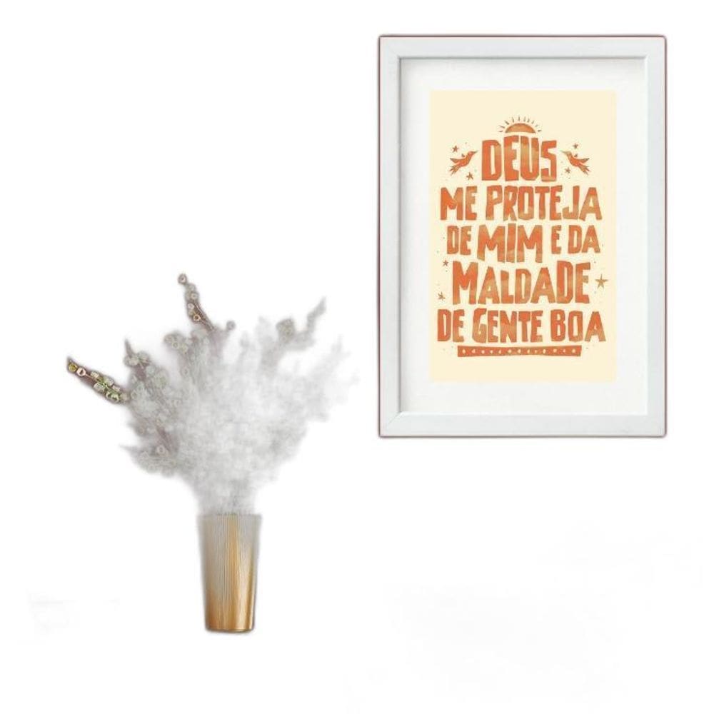 Quadro Deus Me Proteja - 60X48Cm