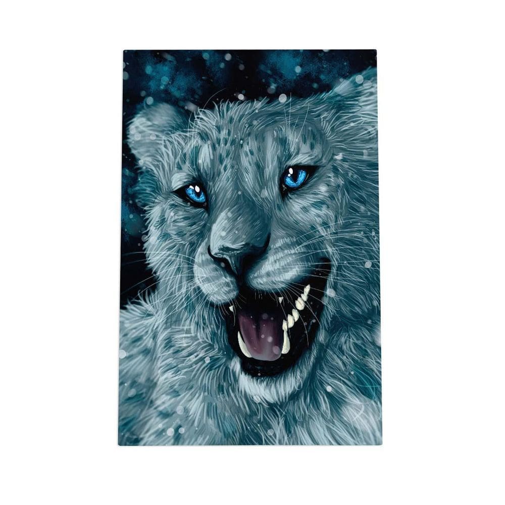 Tigre Branco Olhos Azuis Desenho Arte Quadro Canvas 60X40Cm