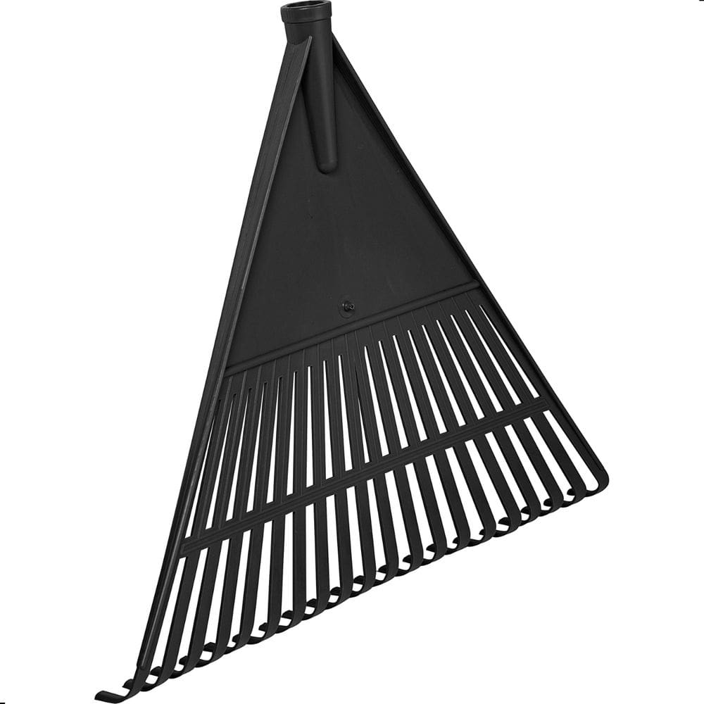 Vassoura Rastelo de Plástico Preto Jardim Grama Sem Cabo