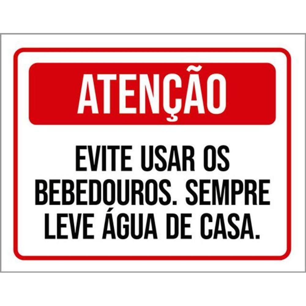 Kit 5 Placas Vermelha Evite Usar Bebedouros Água De Casa