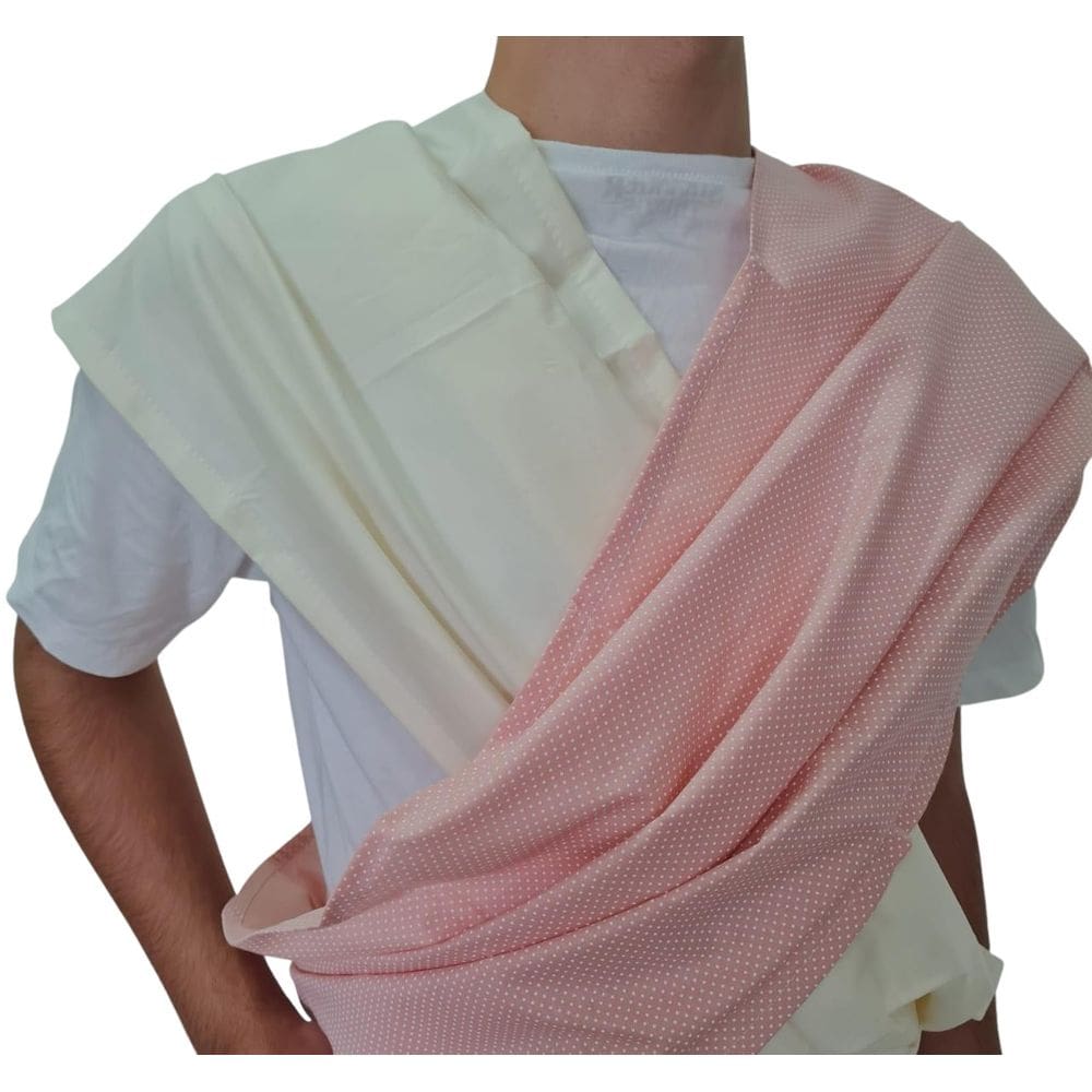 Fastsling Canguru Piêpaô Fast Sling Poá Rosa + Marfim M