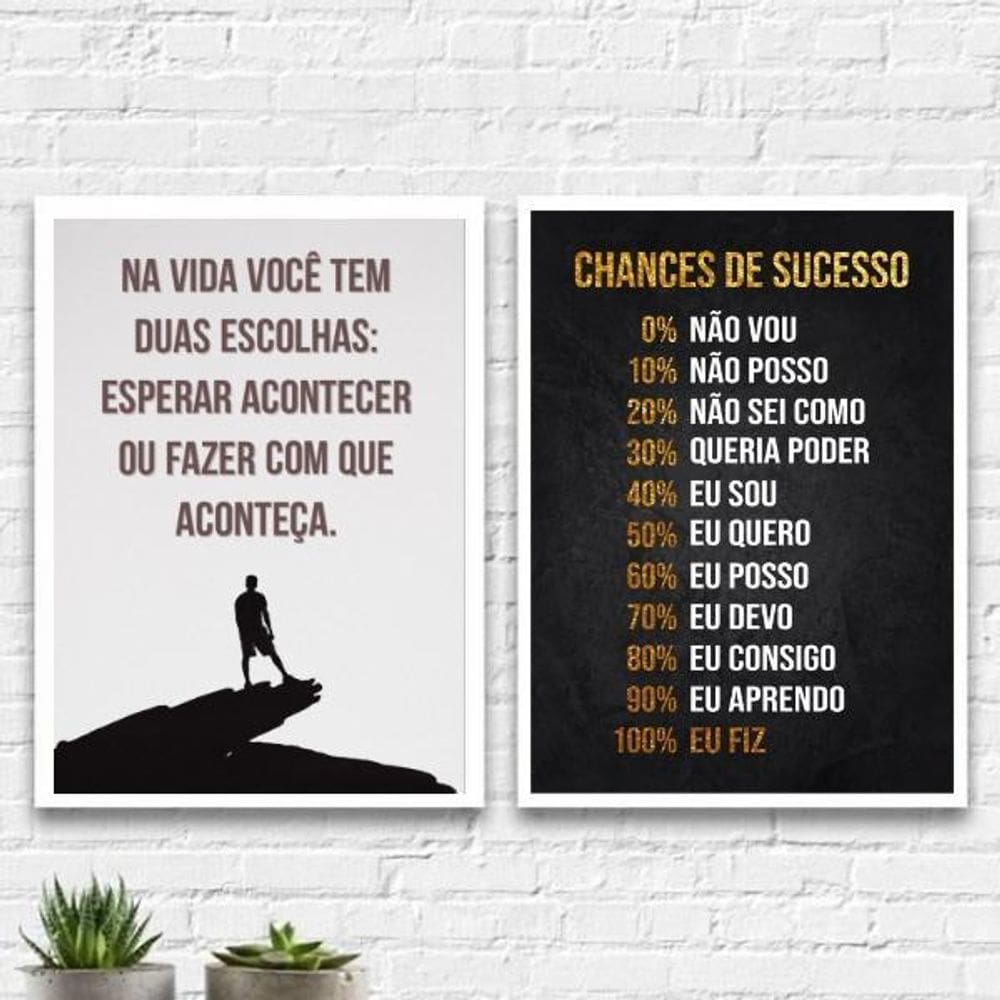 Quadros Motivacionais Faça Acontecer - 45x34cm