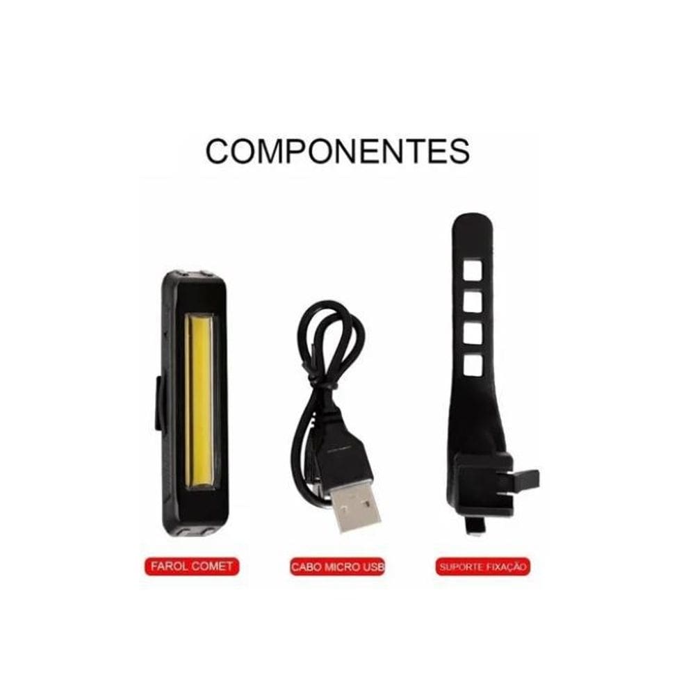 Pisca De Led Usb Recarregável Para Bike 100 Lumens