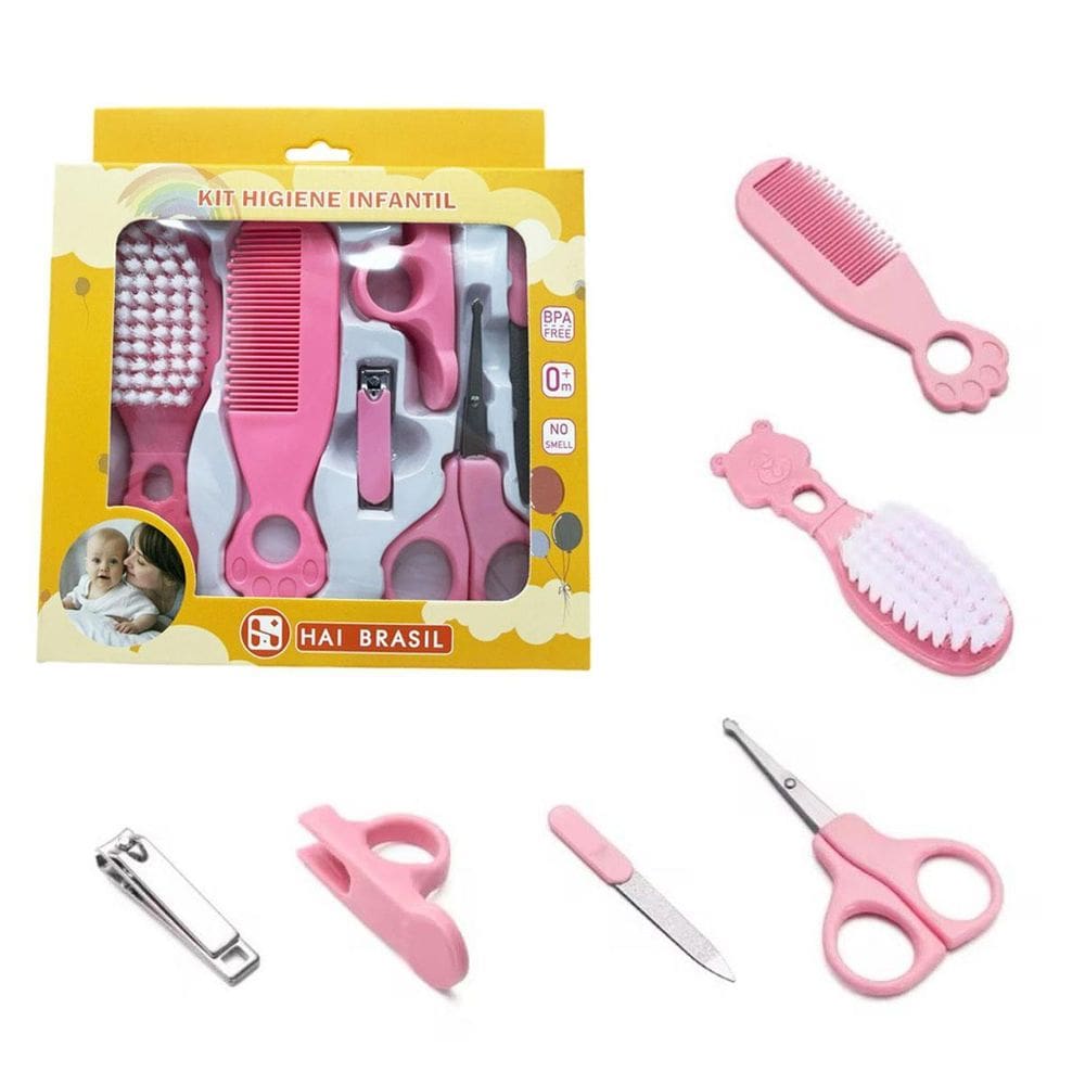 Kit 6 Pçs Higiene Cuidados Saúde Bebê Recém Nascido Infantil
