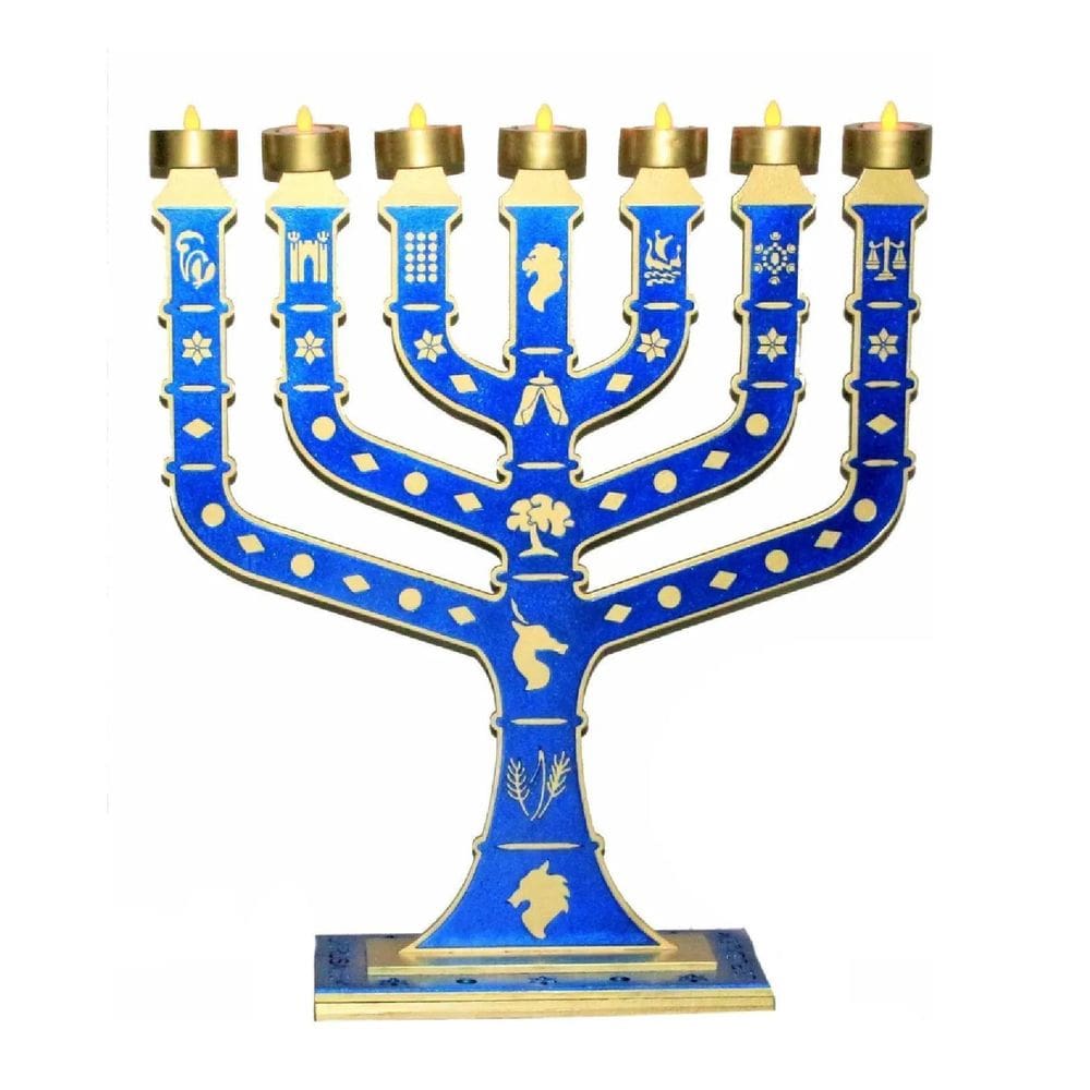 Candelabro Sete Pontas - Menora 12 Tribos - Em Mdf Grande
