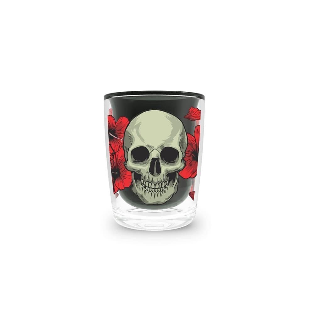 Copo Dose Shot Hx55 Caveira Com Flores
