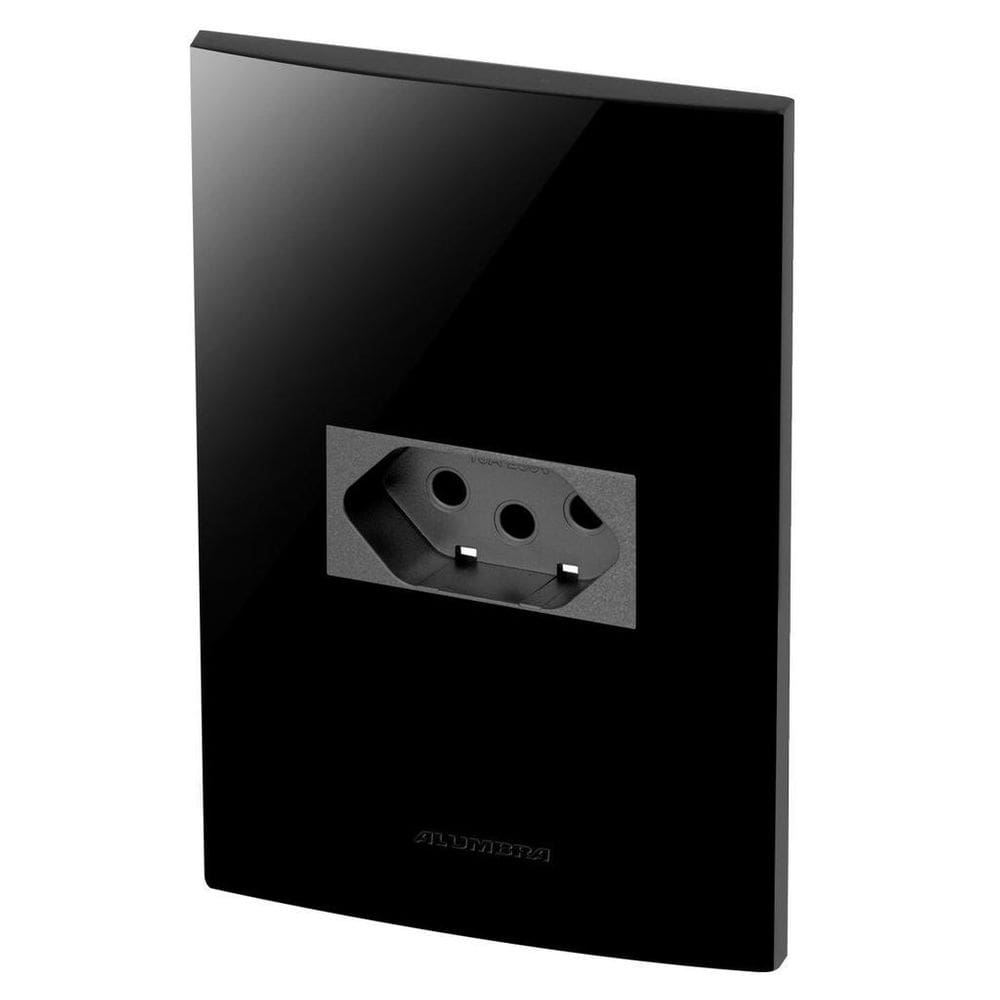 Conjunto 1 Tomada 10A - Inova Black / Grafite - Bpg01