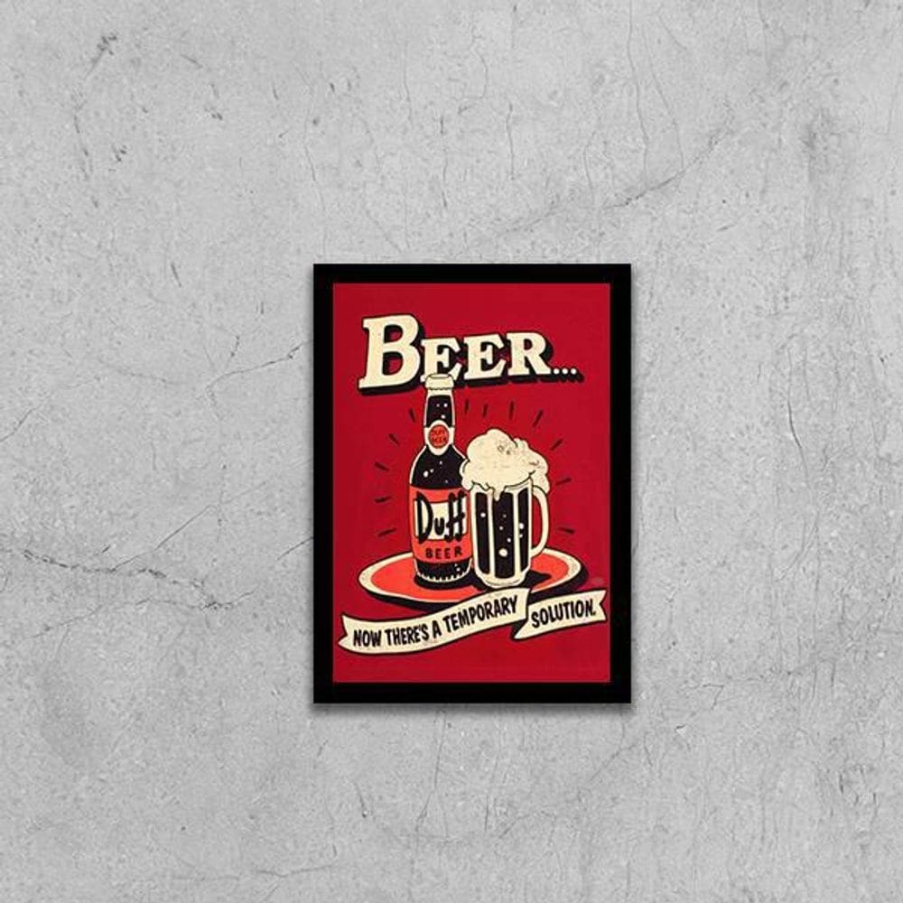 Quadro Duff Beer Temporary Solution 24X18Cm 002