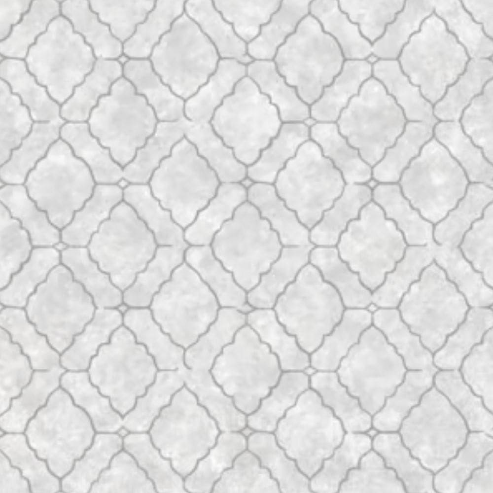 Papel De Parede Vip Geométrico Cinza Prata 10m X 0.53m