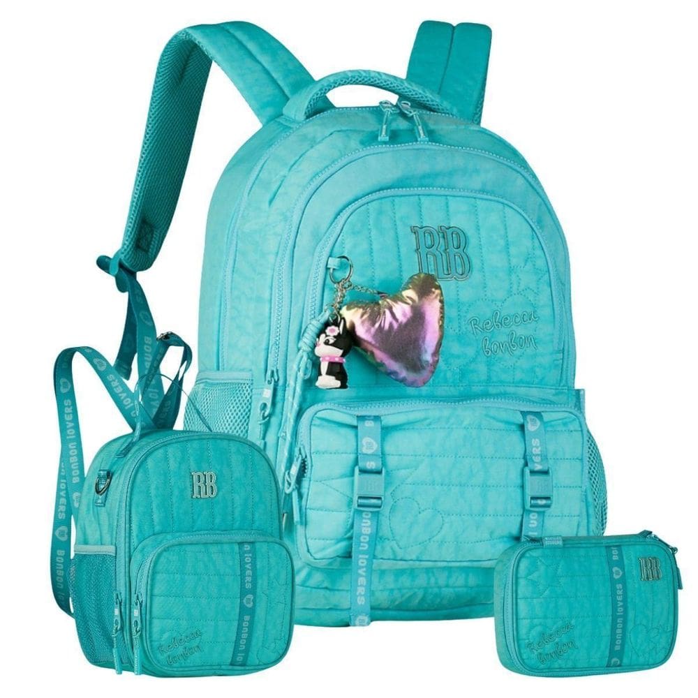 Kit Mochila De Costas Rebecca Bonbon Lancheira E Estojo Box