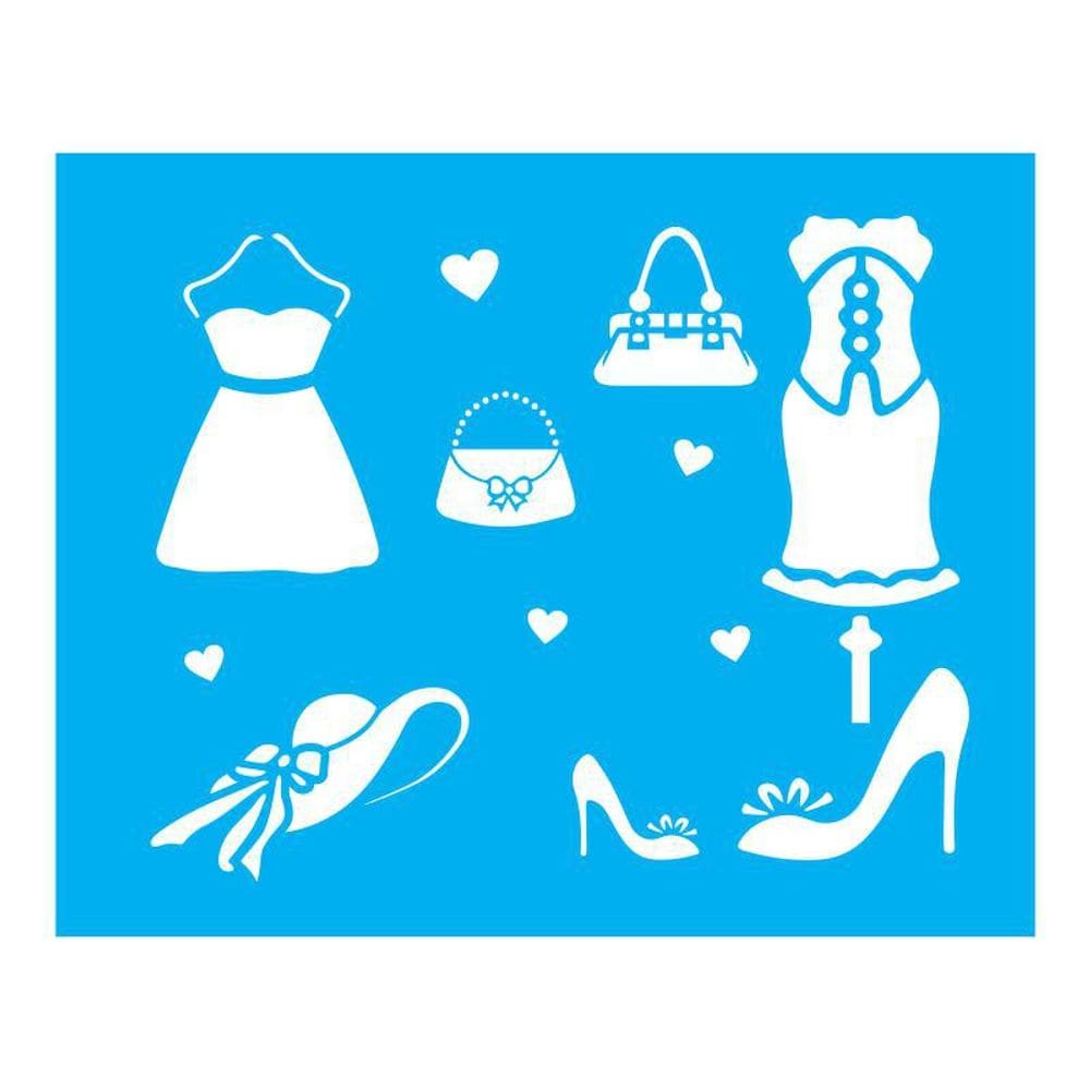 Stencil Tamako Vestido Sapato Bolsas - 20X25 - Ref 1037