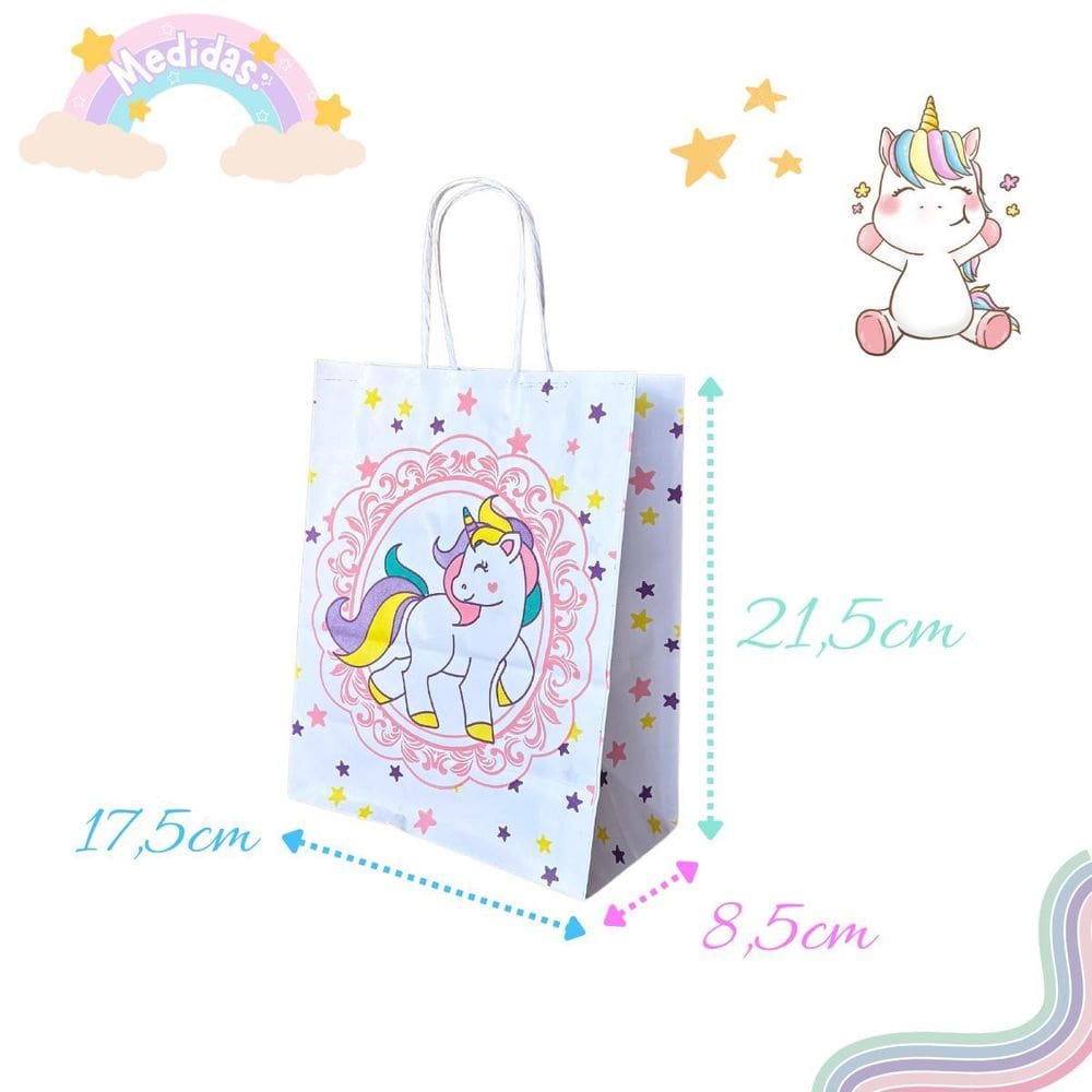 Sacola De Papel Kraft Presente Estampadas 17,5X8,5X21,5Cm