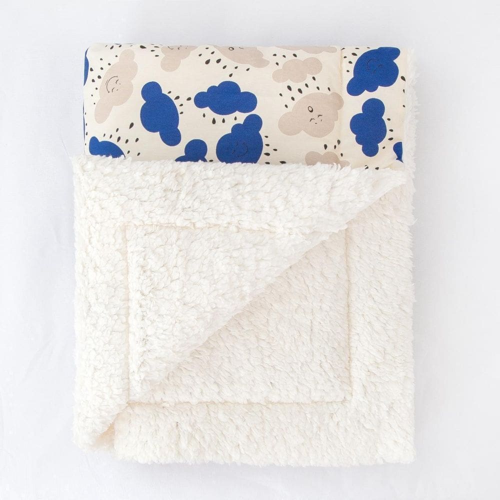 Manta De Sherpa Para Bebê Lã Carneiro Nuvem Marinho