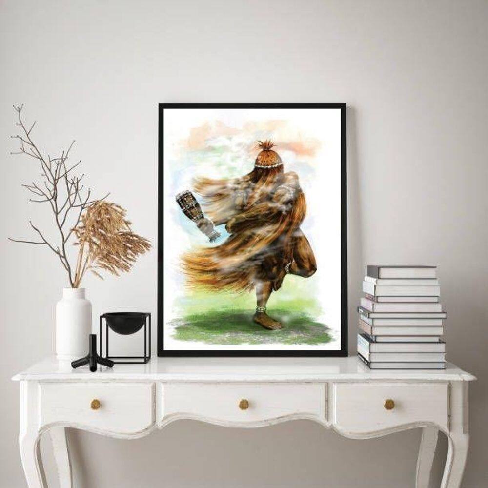 Quadro Decorativo Orixá Omolu 24X18Cm - Com Vidro