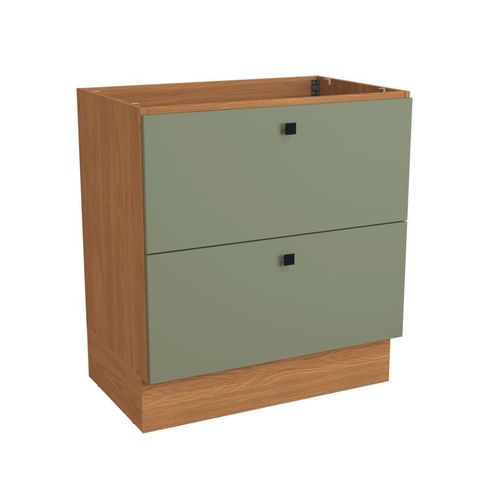 Balcão 2 Gavetas Kappesberg Pixel Canela/Verde Frevo 80cm