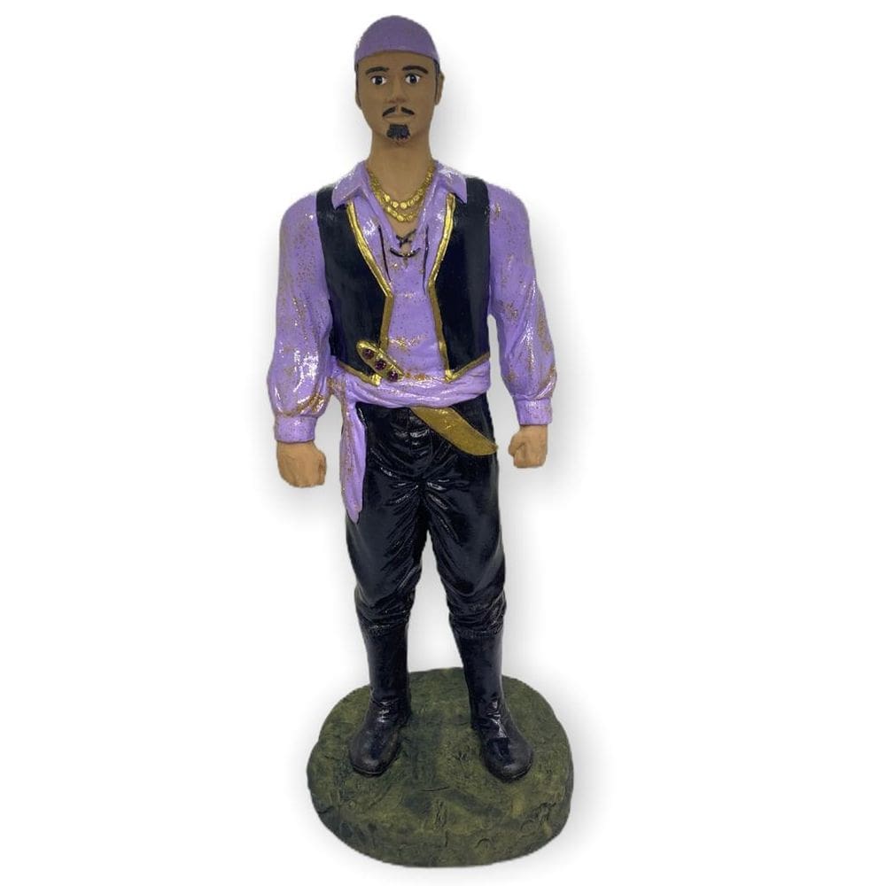 Escultura Cigano Lilás 25 Cm Em Resina