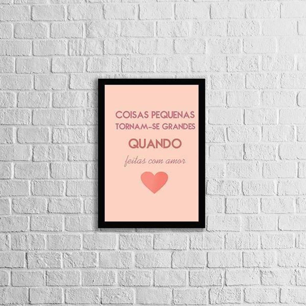 Quadro Coisas Pequenas Feitas Com Amor 24X18Cm