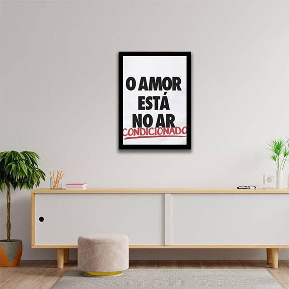Quadro Decorativo Amor Está No Ar Condicionado