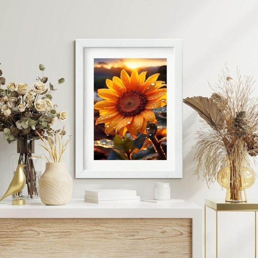 Quadro Decorativo Girassol 60X48Cm