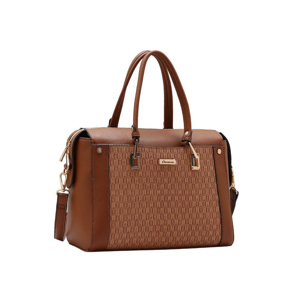 Bolsa Textura Chic - Alça de Mão - Caramelo - Chenson 3485301
