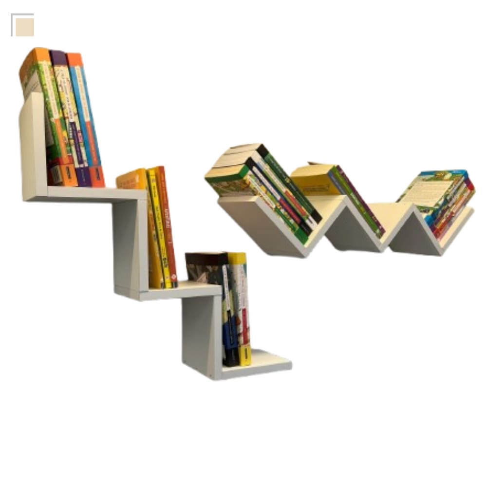 Prateleira Nicho Branco Mdf Quarto Sala P/ Livro sala em formato ”W”