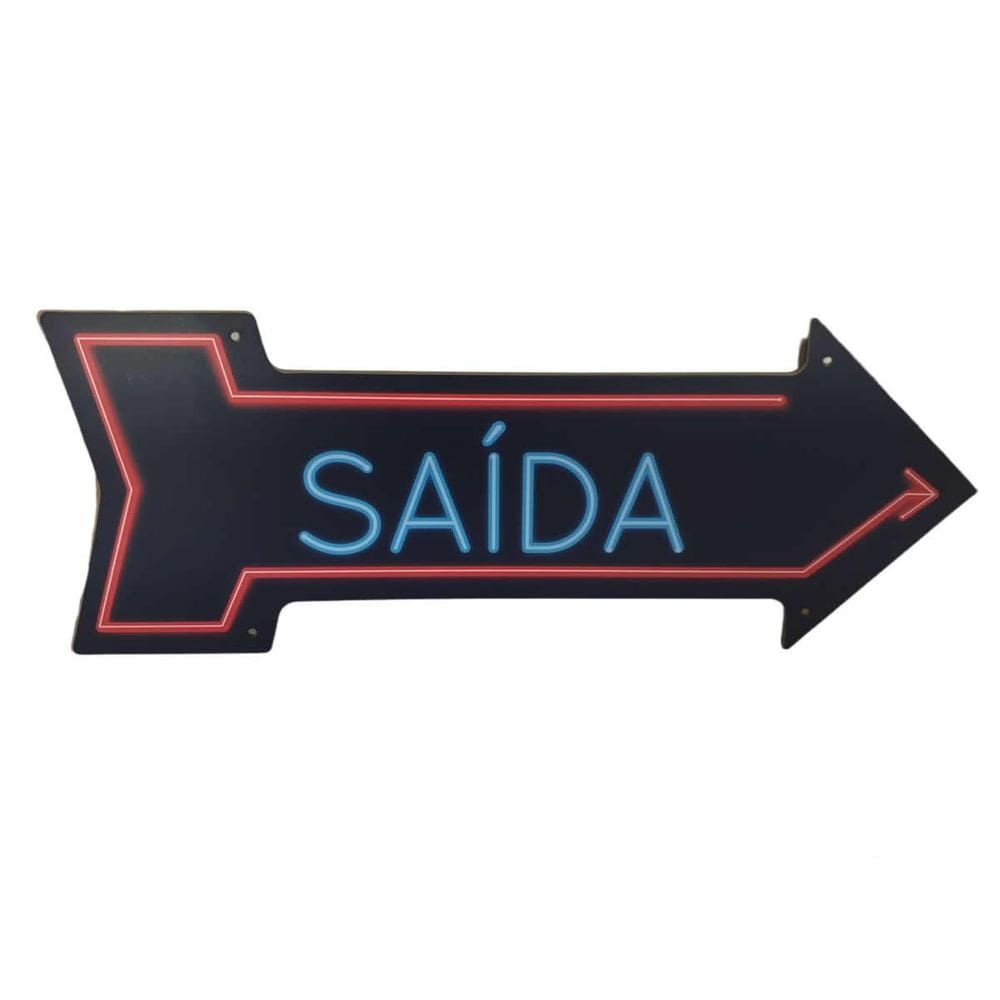 Placa Decorativa Seta Direção Em Mdf - Saída
