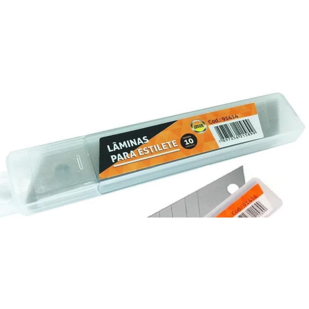 10 Lâminas Para Estilete Largo 18Mm Jocar Office