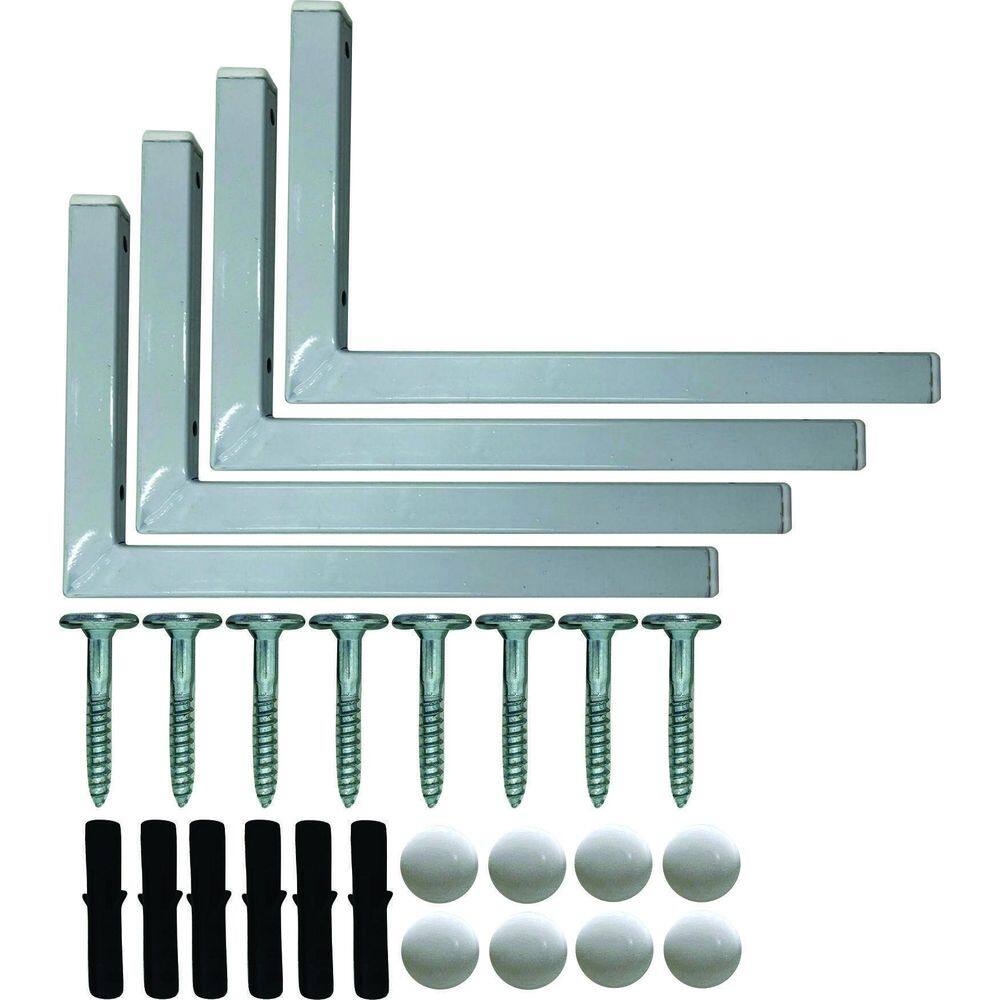 Kit 4 Suportes Mão Francesa Cantoneira Prateira Branco 20Cm