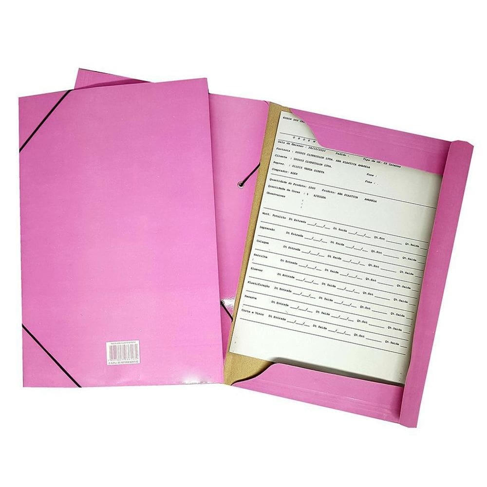 Pasta Aba Elastica Oficio Rosa-Pastel Pct C/30 Promoçao 24H