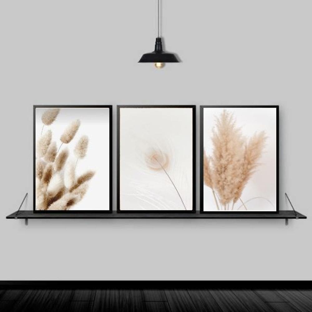 Quadros Flores Secas Bege 45x34 Cm - On-Line