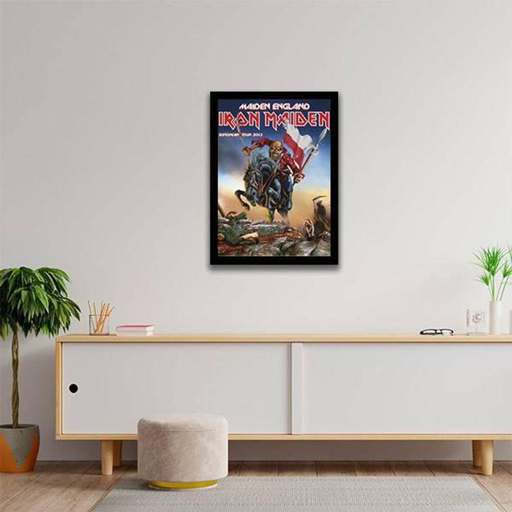 Quadro Decorativo Iron Maiden Eddie England 34X23Cm Moldur