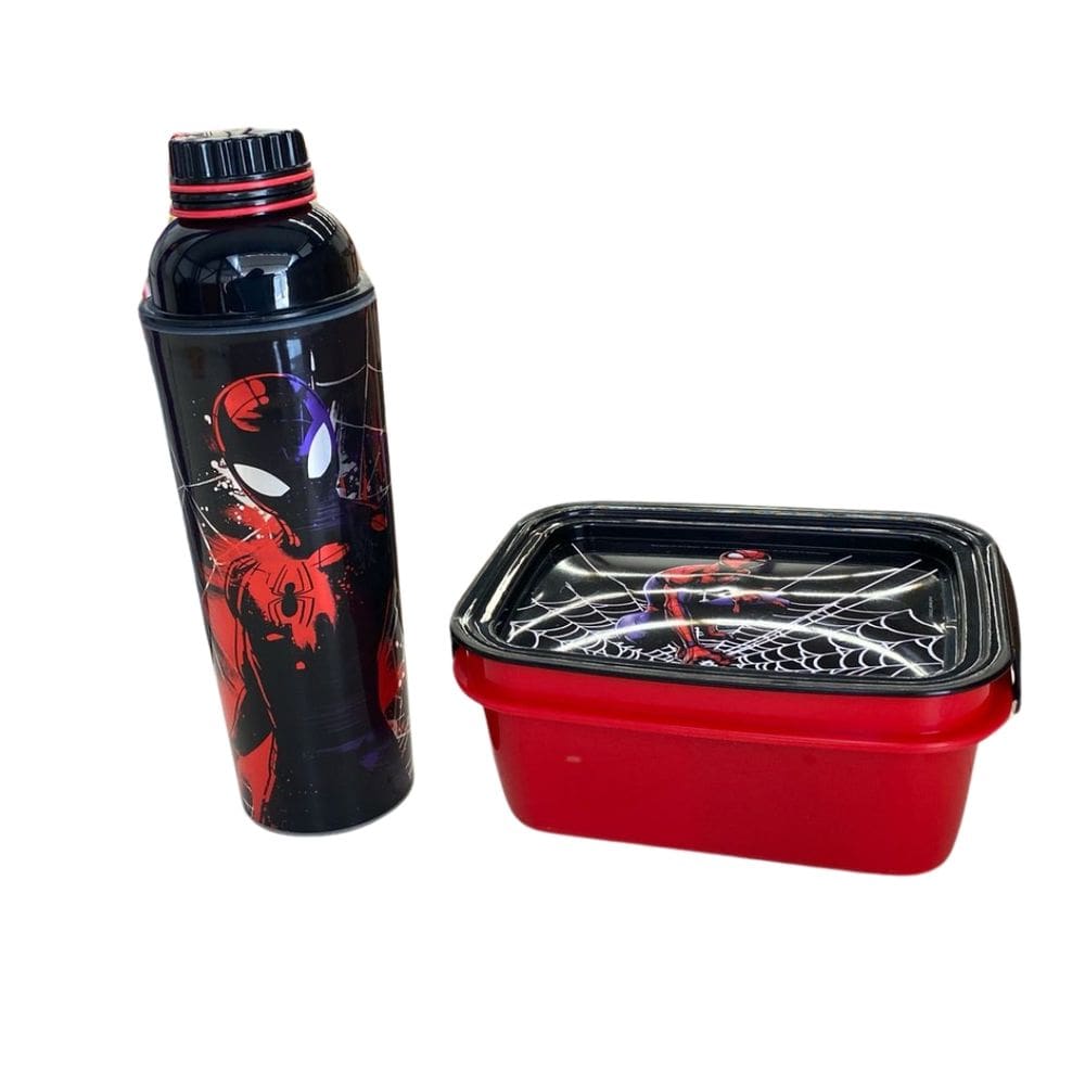 Kit Garrafa 600ml e Marmita 850ml Homem Aranha - Plasútil