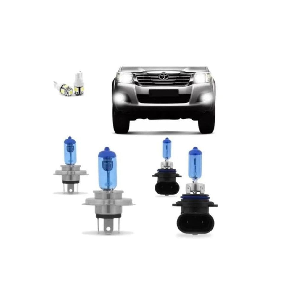 Kit Lampadas Farol Hilux Srv 2010 A 2019 Super Brancas