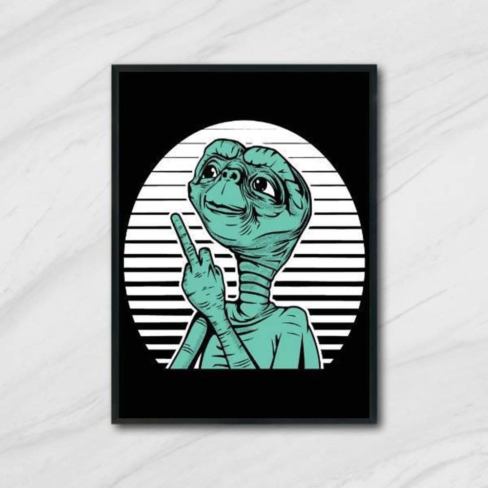 Quadro Decorativo Et Mostrando O Dedo 34x23Cm