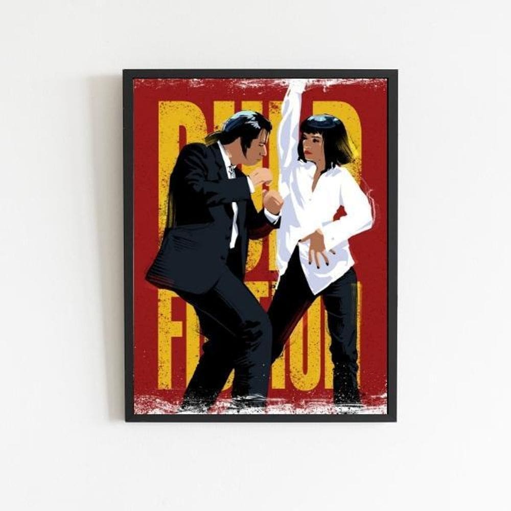 Quadro Pulp Fiction Dancing 45X34Cm - Com Vidro Preta