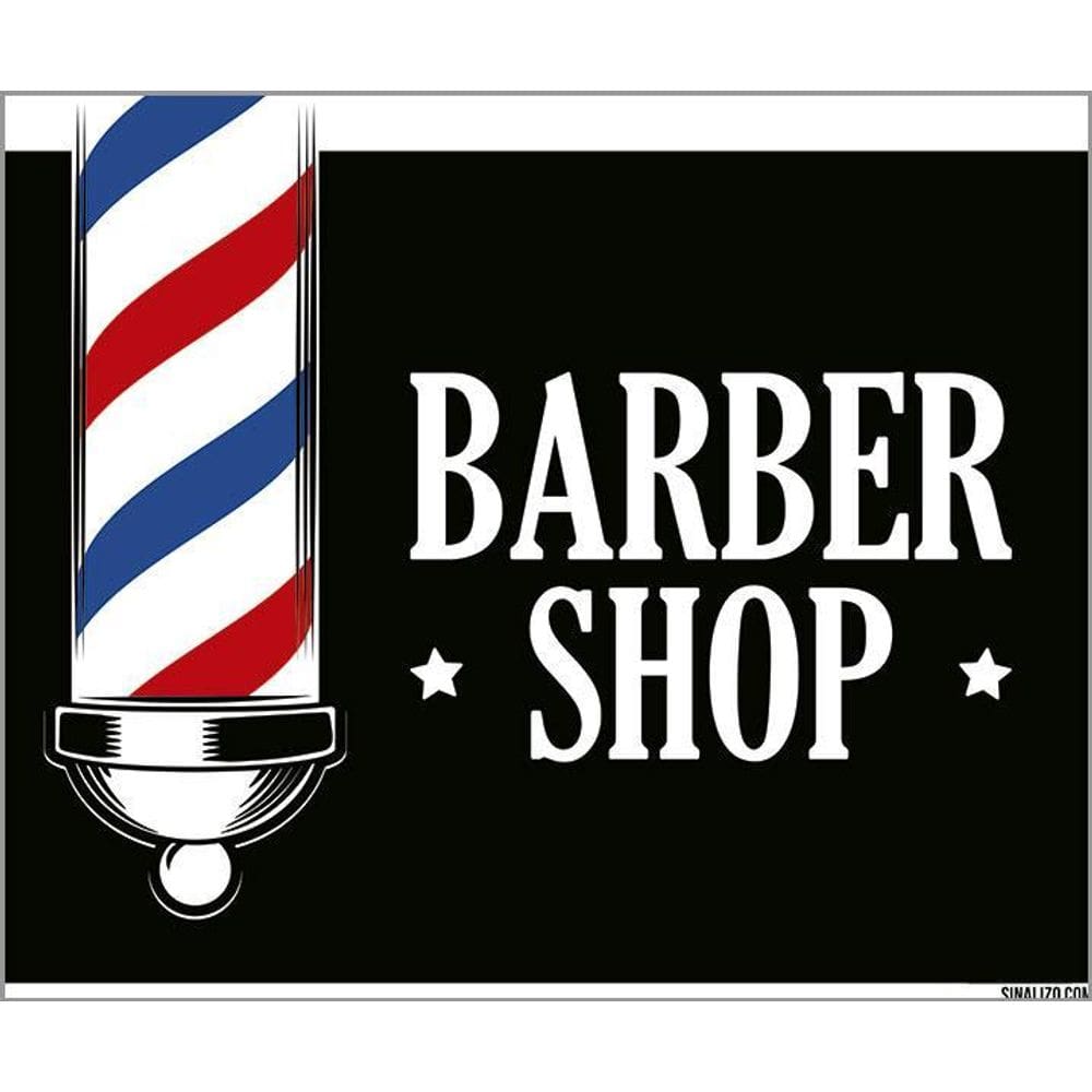 Placa Sinalização - Barber Shop 27X35