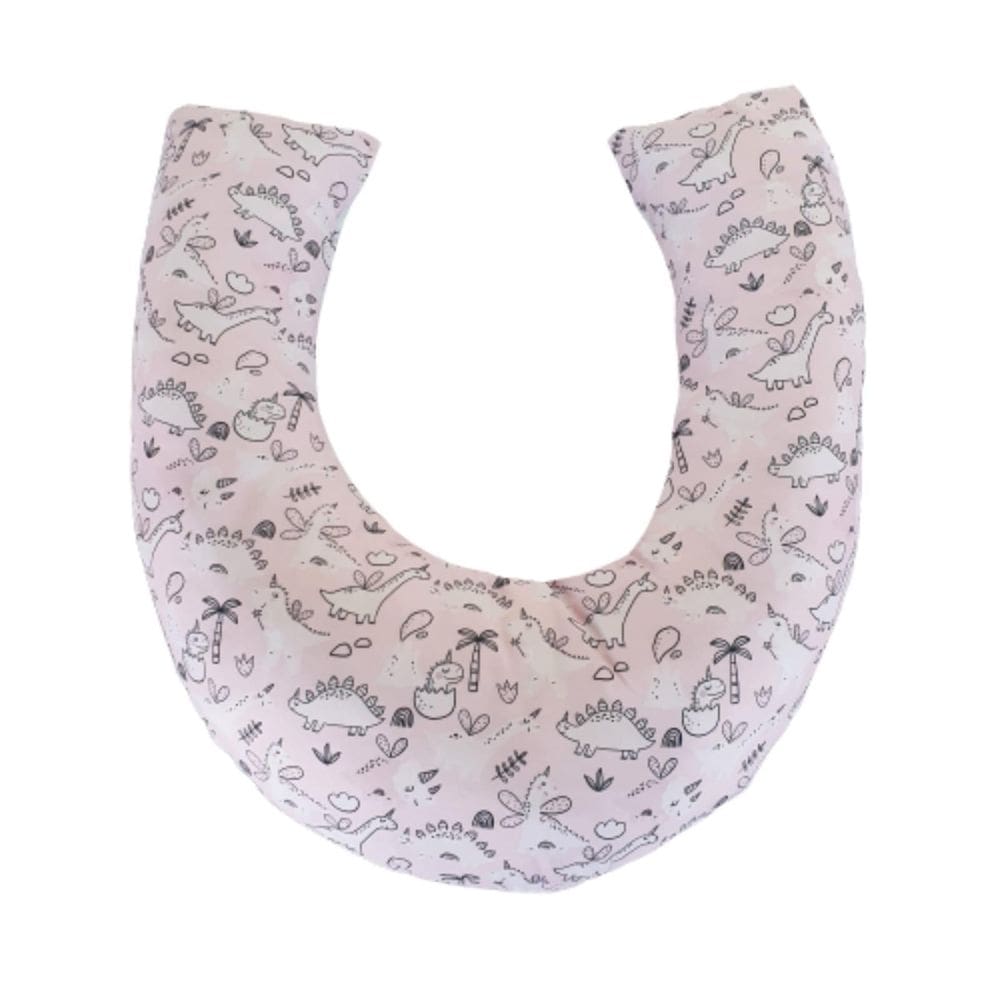 Almofada Amamentação Para Bebê Menina Dino Rosa