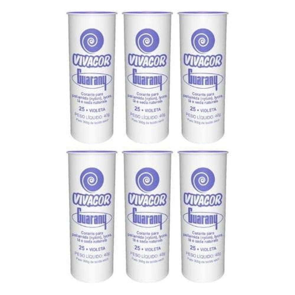 Tinta Para Tecido Corante Roupas Vivacor Guarany 6U Violeta