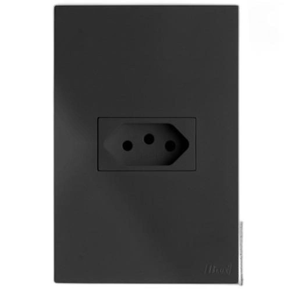 Cj Tomada 10A Hor. 4X2 - Recta Home Grafite Satin Fosco