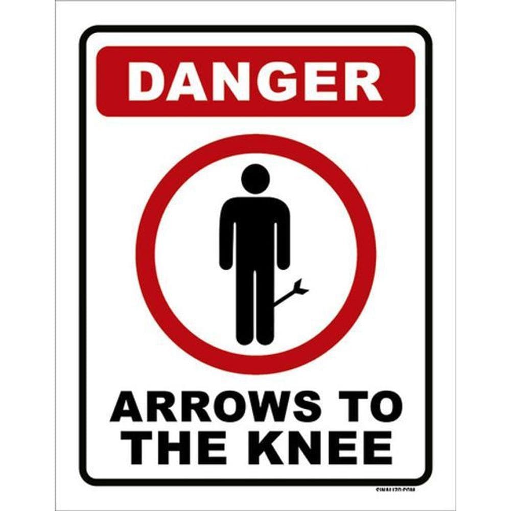 Kit 3 Placas Sinalização - Danger Arrows To The Knee