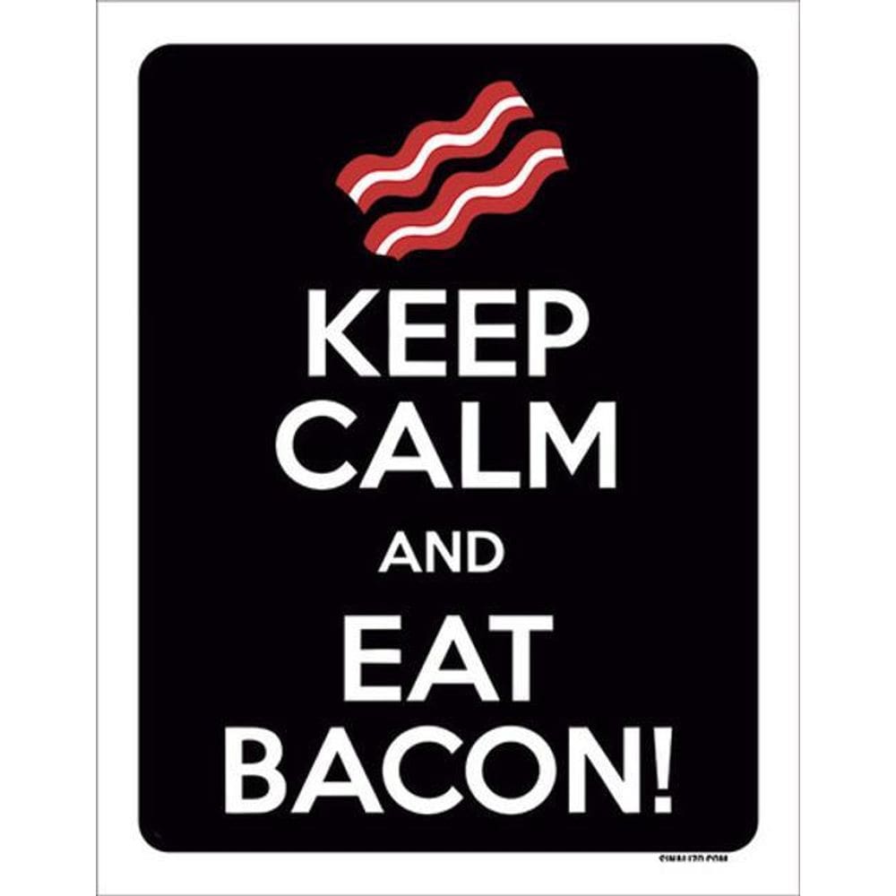 Kit 3 Placas Keep Calm And Eat Bacon 36X46