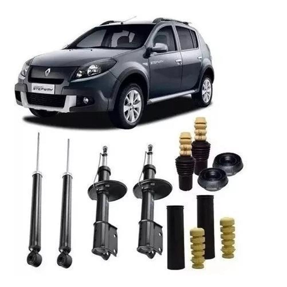 4 Amortecedor+ 4 Kit Suspensão Sandero Stepway 2012