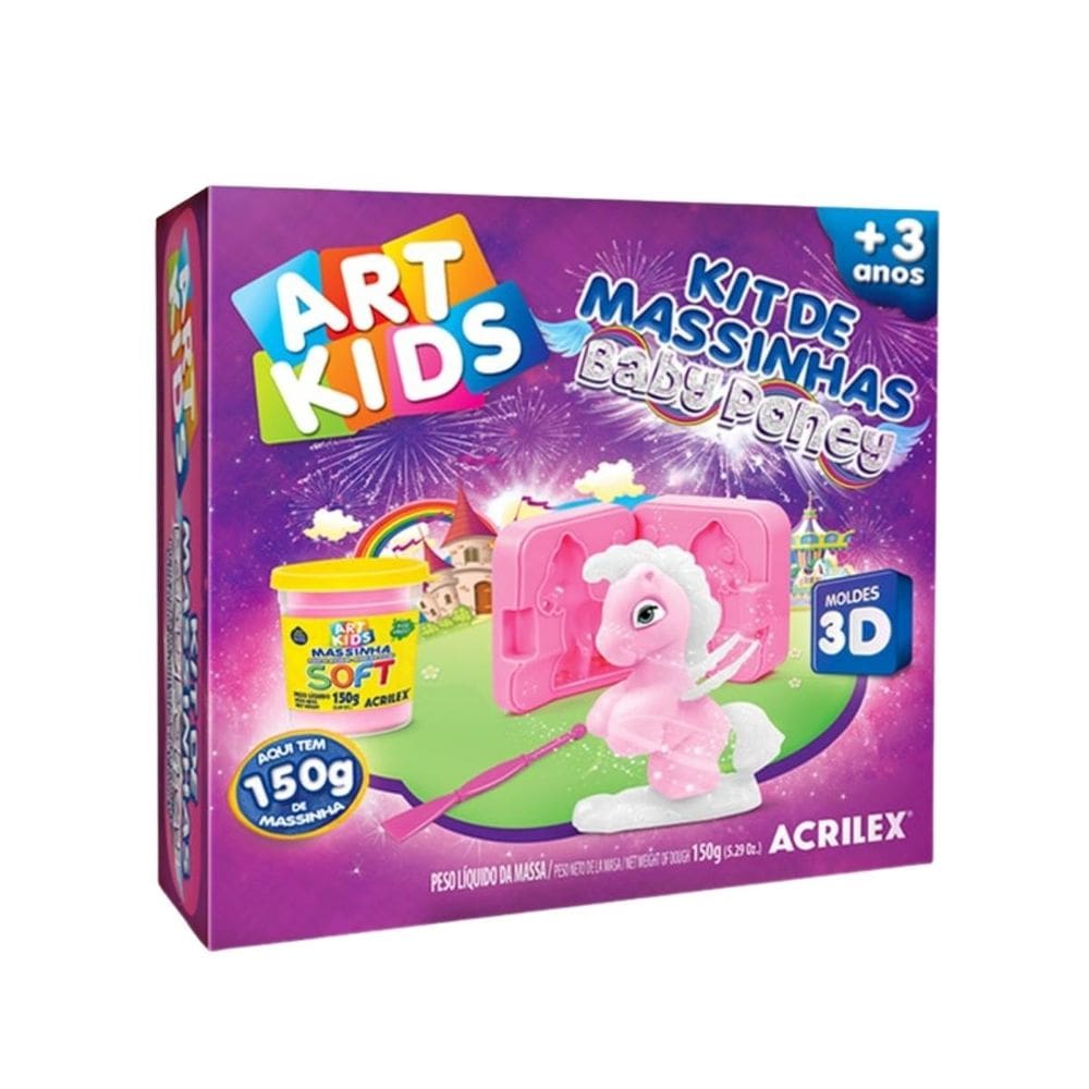 Kit De Massinhas Baby Poney Com Moldes 3D - Acrilex